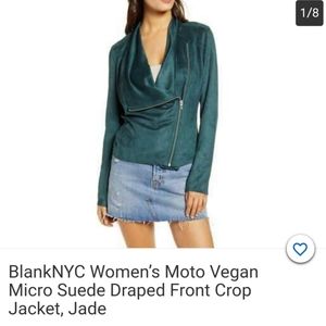 Jade / teal vegan suade jacket NWOT small